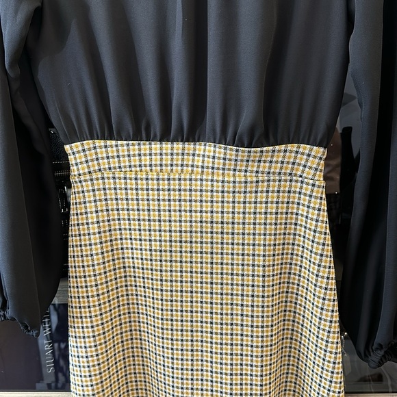 MISS SELFRIDGE LONG SLEEVE CHIFFON TOP WITH PLAID BOTTOM SIZE 2 - Picture 5 of 6